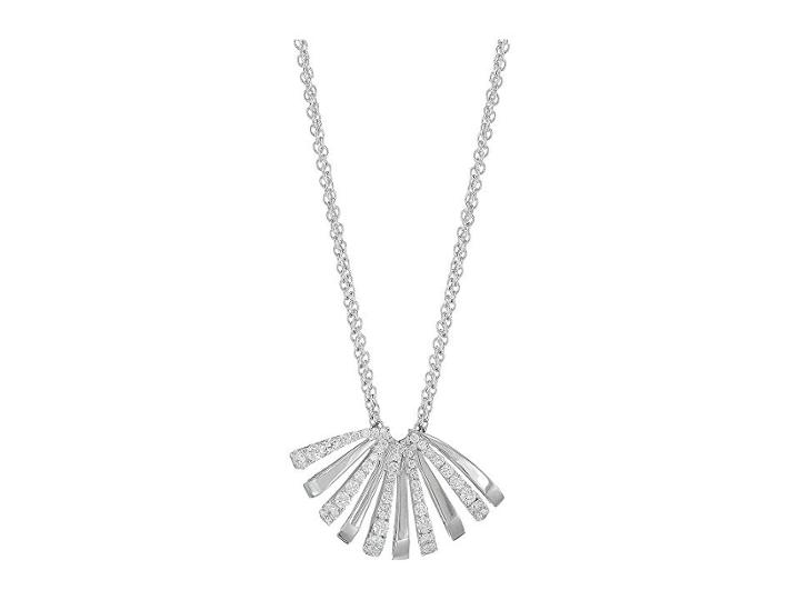 Miseno Ventaglio White Gold Medium Pendant With Diamonds (white Gold) Necklace