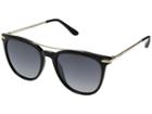 Guess Gf6062 (shiny Black With Gold/smoke Gradient With Light Flash Lens) Fashion Sunglasses