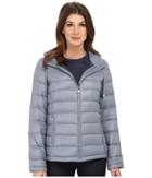 Calvin Klein Short Packable Down Coat W/ Horizontal Quilt Pattern (shale) Women's Coat