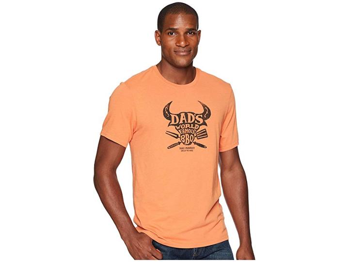 Life Is Good Dad's Famous Bbq Smooth Tee (sandy Orange) Men's T Shirt