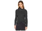 Elliott Lauren Marled Split-neck Sweater (heather Grey/black) Women's Sweater