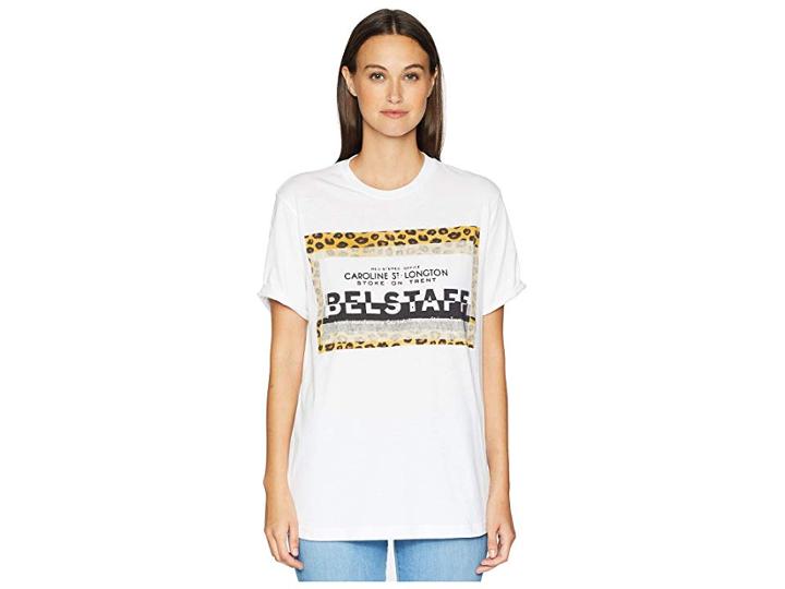 Belstaff Perrins Leopard Graphic Jersey Tee (white) Women's T Shirt