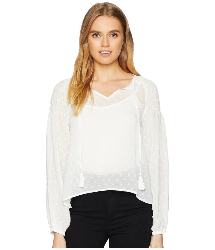 Minkpink Juliette Smocked Blouse (white) Women's Blouse