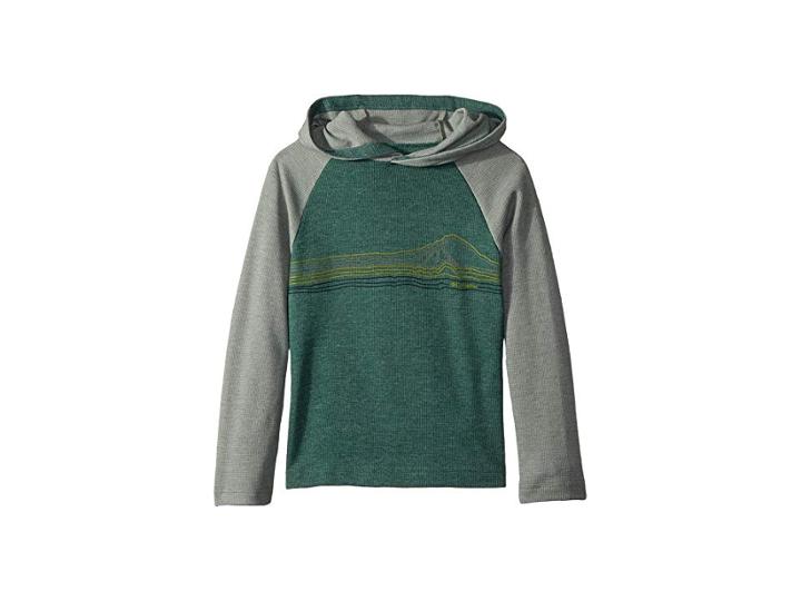 Columbia Kids Trulli Trailstm Waffle Hoodie (little Kids/big Kids) (forest Heather/cypress Heather) Boy's Sweatshirt
