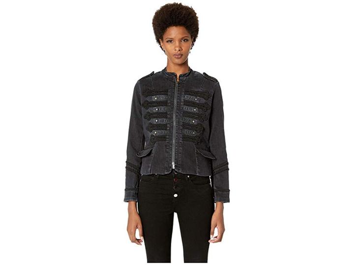 Nicole Miller New York Nm Denim Jacket (graphite) Women's Coat