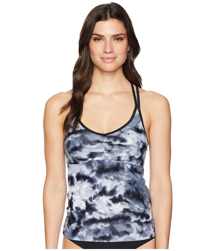 Speedo Keyhole Tankini (black/grey) Women's Swimwear