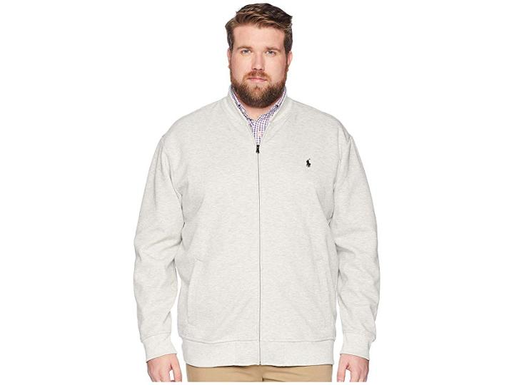 Polo Ralph Lauren Big Tall Double Knit Tech Bomber Jacket (light Sport Heather) Men's Coat