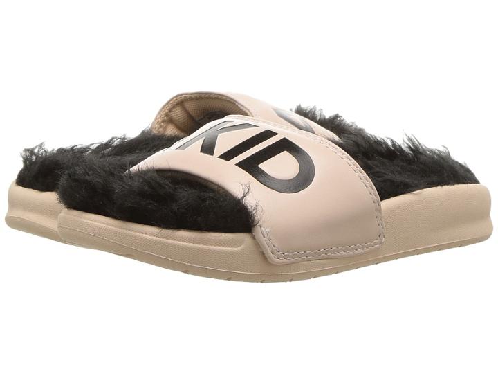 Akid Brand Aston (infant/toddler/little Kid/big Kid) (nude/black Faux Fur) Girls Shoes