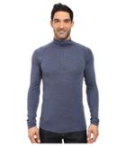 Smartwool Nts Mid 250 Zip T Top (dark Blue/steel Heather) Men's Long Sleeve Pullover