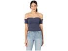 Juicy Couture Microterry Smocked Top (regal) Women's Clothing