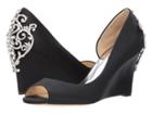 Badgley Mischka Meagan (black Satin) Women's Wedge Shoes
