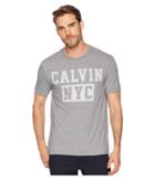 Calvin Klein Jeans Short Sleeve Heather Calvin Nyc Logo Crew Neck Tee (meteor Ash Heather) Men's T Shirt
