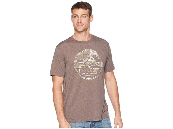 Life Is Good Positive Lifestyle Truck Cool T-shirt (rich Brown) Men's T Shirt