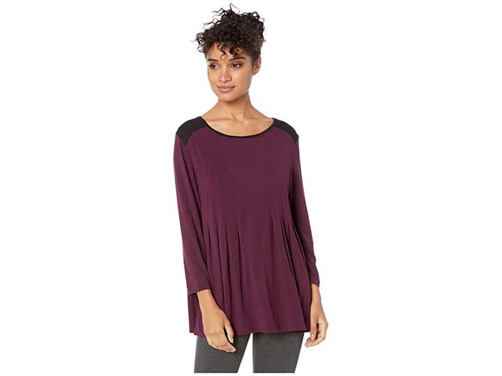 Donna Karan Classic Sleep Top (burgundy Heather) Women's Pajama
