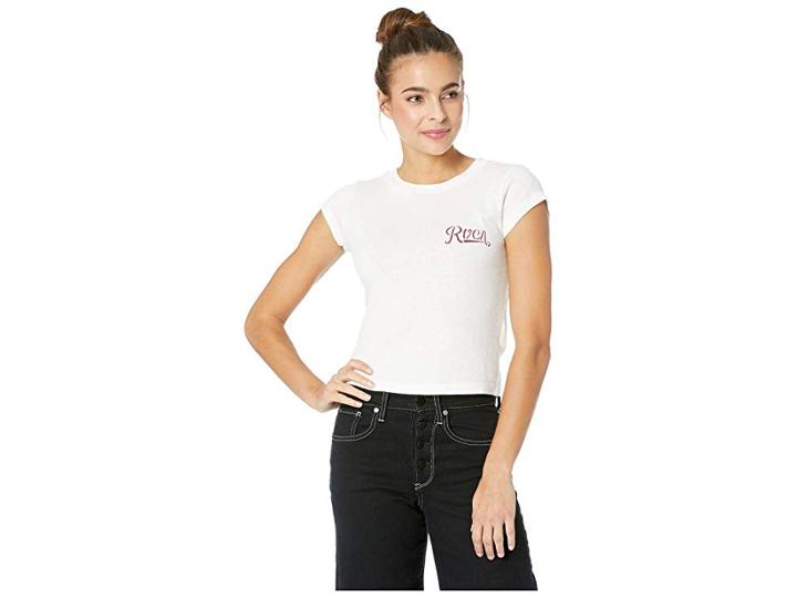 Rvca Maryweather Fitted T-shirt (vintage White) Women's Short Sleeve Pullover