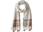 Collection Xiix Multi Stripe Border Blanket Wrap (grey) Scarves