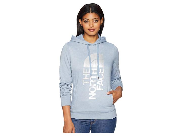 The North Face Trivert Pullover Hoodie (gull Blue Heather/silver Foil) Women's Sweatshirt
