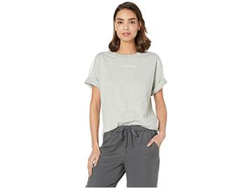 Calvin Klein Underwear Statement Lounge Short Sleeve Crew Neck T-shirt (grey Heather) Women's Clothing