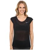 Nike Dri-fittm Cool Breeze Running Top (black/reflective Silver) Women's Short Sleeve Pullover