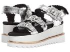 Suecomma Bonnie Jewel Buckle Platform Sandals (silver) Women's Sandals