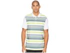 Puma Golf Turf Stripe Polo (bright White/laurel Wreath) Men's Short Sleeve Pullover