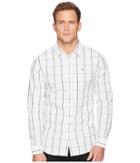 Tommy Jeans Check Button Down Shirt (classic White/black Iris) Men's Clothing