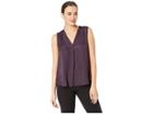Vince Camuto Sleeveless V-neck Rumple Blouse (gilded Plum) Women's Blouse