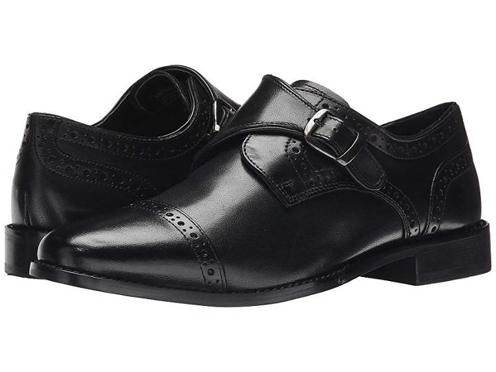Nunn Bush Newton Cap Toe Dress Casual Monk Strap (black) Men's Monkstrap Shoes