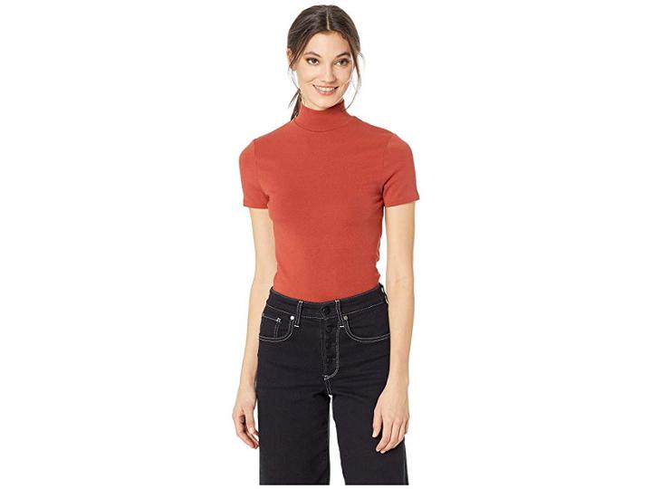 Frye Phoebe Mock Neck Bodysuit (pumpkin Spice) Women's Jumpsuit & Rompers One Piece