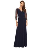 Adrianna Papell Jersey Beaded Gown (midnight) Women's Dress