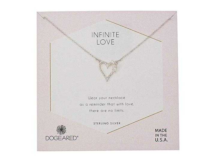 Dogeared Infinite Love, Heart With Bloom-love Charm Necklace (sterling Silver) Necklace