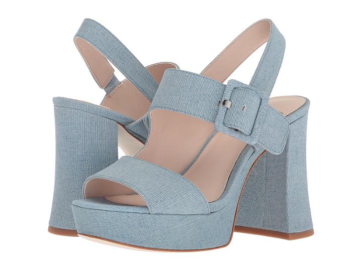 Nine West Lexine 40th Anniversary Platform Heeled Sandal (light Blue Leather) Women's Sandals