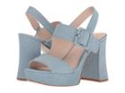 Nine West Lexine 40th Anniversary Platform Heeled Sandal (light Blue Leather) Women's Sandals