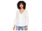 Michael Stars Braided Stripe With Lace Boho Top (white) Women's Clothing