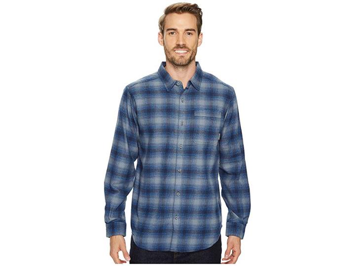Columbia Boulder Ridge Long Sleeve Flannel (dark Mountain Pop Plaid) Men's Long Sleeve Button Up