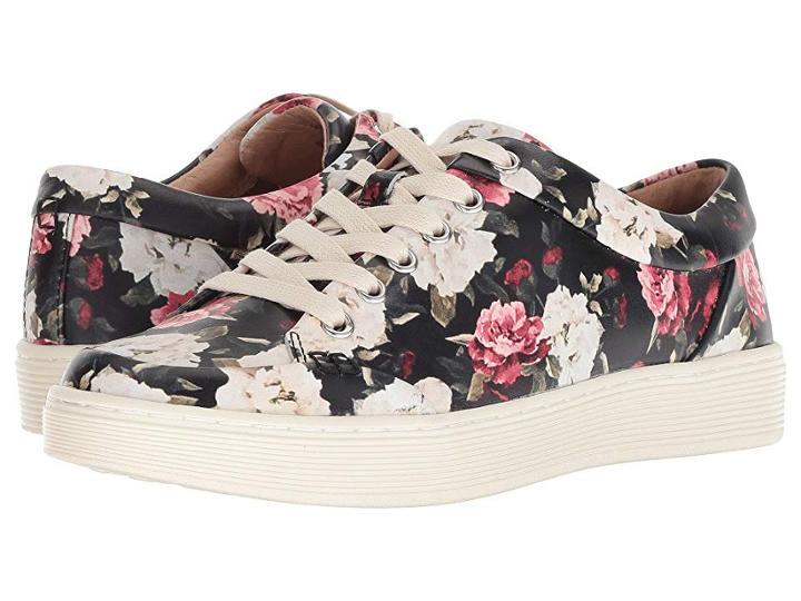 Sofft Sanders (black Multi Garden Floral) Women's Lace Up Casual Shoes