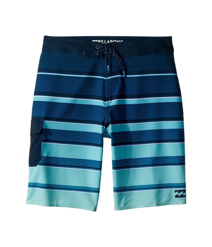 Billabong Kids All Day X Stripe Boardshorts (big Kids) (green) Boy's Swimwear