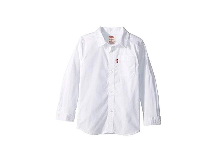 Levi's(r) Kids Long Sleeve One-pocket Shirt (toddler) (white) Boy's Clothing