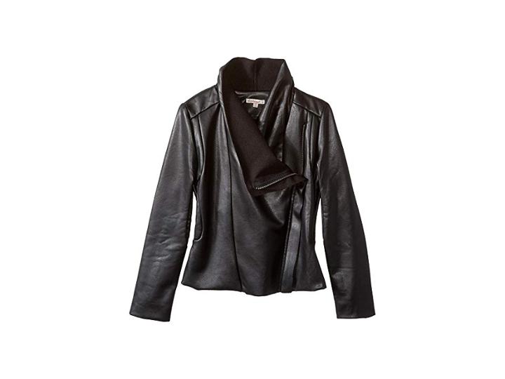 Ella Moss Girl Knit Suede Jacket (big Kids) (black) Girl's Jacket