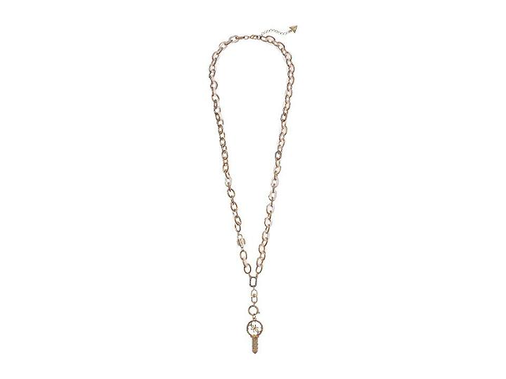 Guess Lucite Link Lanyard Necklace (cream/gold) Necklace