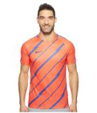 Nike Dry Squad Short Sleeve Soccer Top (max Orange/paramount Blue/paramount Blue) Men's Clothing