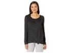 Donna Karan Sweater Lounge Top (black Marled) Women's Pajama