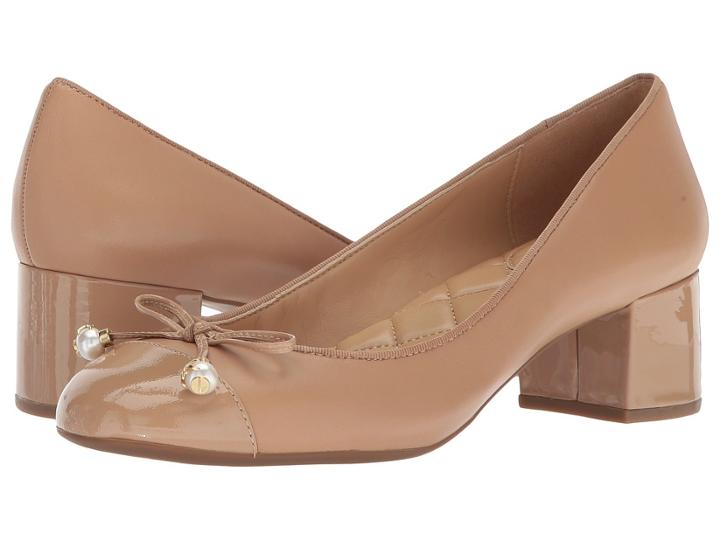 Michael Michael Kors Gia Mid Pump (toffee Nappa/patent) Women's Shoes