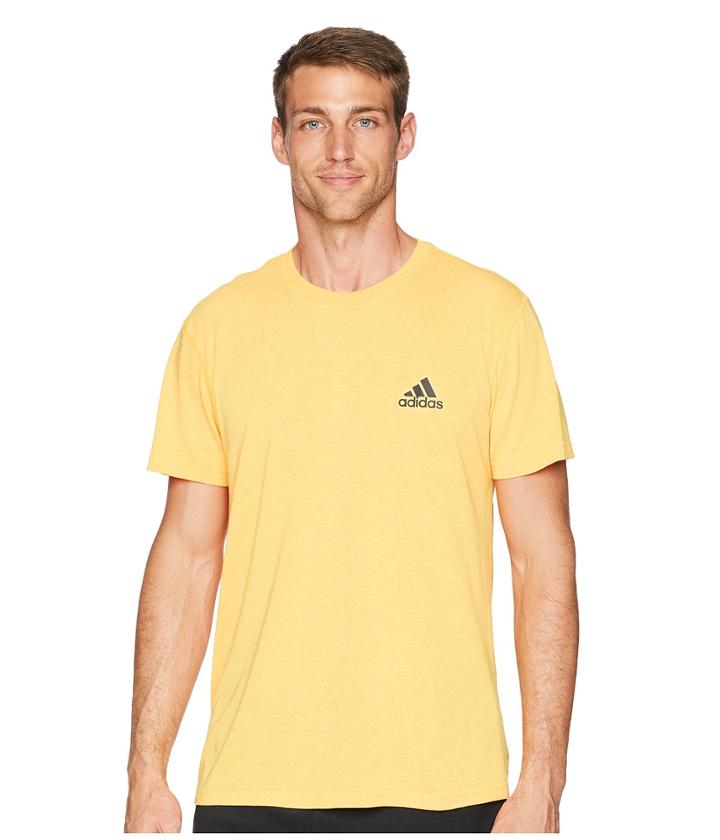 Adidas Ultimate Crew Short Sleeve Tee (solar Gold/colored Heather) Men's T Shirt