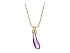 Kenneth Jay Lane Purple Eggplant Gold Chain Necklace (purple) Necklace