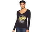 Champion College Iowa Hawkeyes Long Sleeve V-neck Tee (black 2) Women's T Shirt