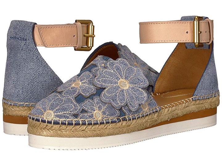 See By Chloe Sb30211 (crosta Jeans/velvet) Women's Flat Shoes