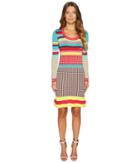 Boutique Moschino Knit Multi Pattern Dress (multi) Women's Dress