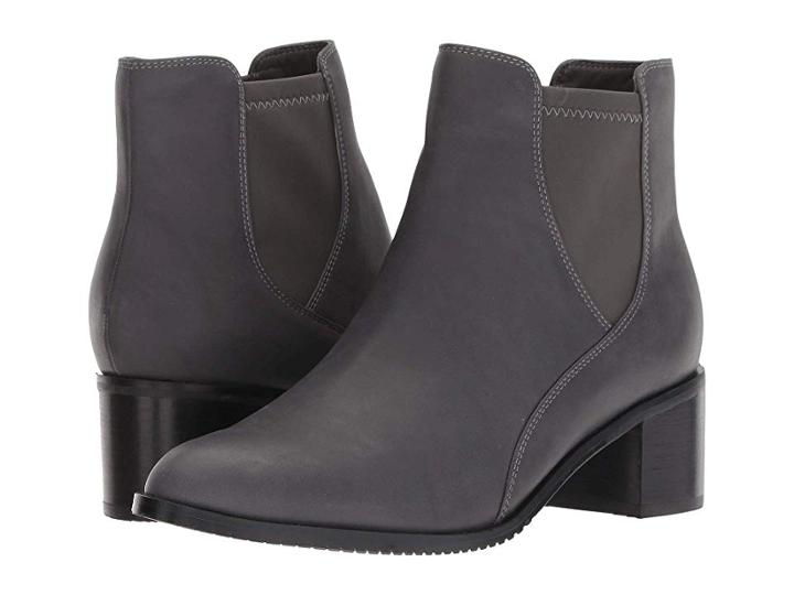 Clarks Poise Lola (dark Grey Leather) Women's  Shoes