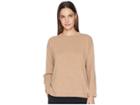 Eileen Fisher Italian Cashmere Crew Neck Bracelet Sleeve Top (amber) Women's Clothing